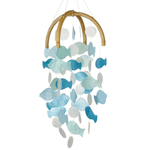 Woodstock Chimes Fish Capiz Chime Round