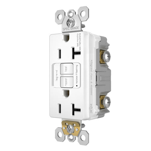 Pass & Seymour Radiant® 20A Duplex Self-Test GFCI Receptacles with SafeLock® Protection