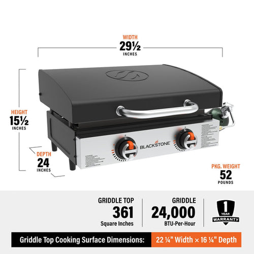 Blackstone Original 22in Stainless Front Panel Tabletop Griddle