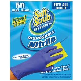 Disposable Nitrile Gloves, Latex & Powder Free, Blue, One Size, 50-Ct.