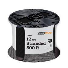 Marmon Home Improvement 500 ft. 12 Gauge Black Stranded Copper THHN Wire (500', Black)