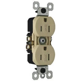 Duplex Receptacle, Weather/Tamper-Resistant, Ivory, 15-Amp, 125-Volt