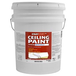 Latex Ceiling Paint, Brite White Flat Latex, 5-Gallons