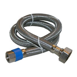 Faucet Connector, Stainless-Steel, 3/8-In. Compression x 1/2-In. Female Iron Pipee x 48-In.