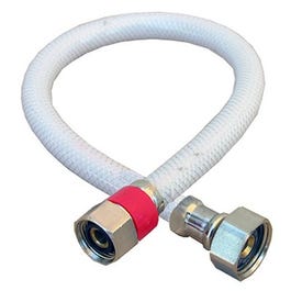 Faucet Connector, Flexible Poly, 1/2 Compression x 1/2 Iron Pipe x 16-In.