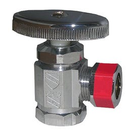 Pipe Fitting, Angle Stop Valve, Chrome, Lead-Free, 1/2 FPT x 1/2-In. OD Compression Outlet