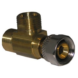 Angle Stop Add A Tee, 3/8-In. Female Compression Inlet x 3/8-In. Compression x 3/8-In. Compression