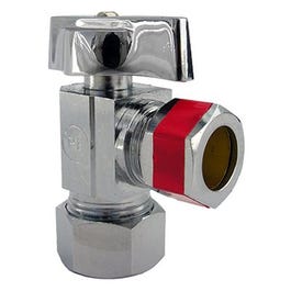 Pipe Fitting, Angle Valve, Chrome, Lead-Free, 5/8 x 1/2-In.