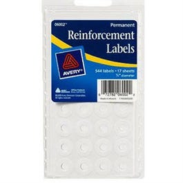 Hole Reinforcement Labels, 1/4-In., 560-Ct.