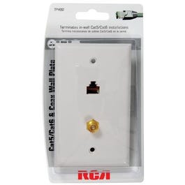 Coax Wall Plate, Cat5/6