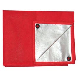 Picnic Blanket/Tarp, Red/Silver, 5 x 7-Ft.