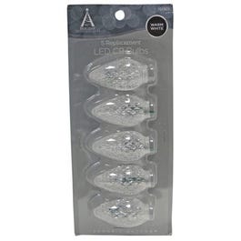 Christmas Lights LED Replacement Bulb, C9 Faceted, Warm White, 5-Pk.