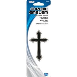 Car Emblem, Cross, Chrome/Black, Self-Adhesive