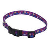 Dog Collar, Adjustable, Paws, Nylon, 5/8 x 12-18-In.