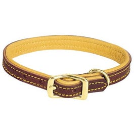 Deer Ridge Dog Collar, Leather/Deerskin, 3/4 x 17-In.