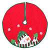 Christmas Tree Skirt, Mini, Snowman, Red & Green Felt, 24-In.