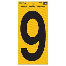 Address Number, Reflective Yellow & Black, 5-In., 