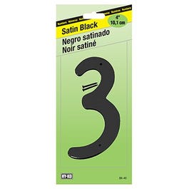 Address Number, Satin Black Zinc, 4-In., 