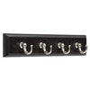 Key Rail, 4-Hook, Black & Nickel, 1.5 x 9.75 x 4.5-In.