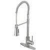 Industrial Pull Down Kitchen Faucet, Single Handle, Stainless Steel