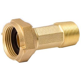 Brass Threaded Water Meter Coupling, Low-Lead, 1-In.