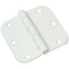 Door Hinge, Interior, Round-Edge, White, 3.5-In.