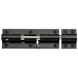 Barrel Bolt, Black, 6-In.