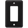 Decorator Rocker/GFI Wall Plate, 1-Gang, Stamped, Round, Matte Black Steel