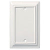 Blank Wall Plate, 1-Gang, Wood Architectural, White MDF Material