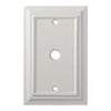 Coax Wall Plate, 1-Gang, Wood Architectural, White MDF Material