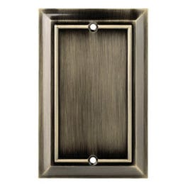 Blank Wall Plate, 1-Gang, Architectural, Antique Brass Zinc