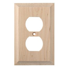 Duplex Wall Plate, 1-Gang, Huntsfield, Unfinished Birch