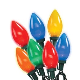 Christmas LED Light Set, C9, Multi Ceramic, 25-Ct.