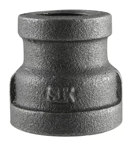 B & K Industries Black Reducing Coupling 150# Malleable Iron Threaded Fittings 1/4 x 1/8