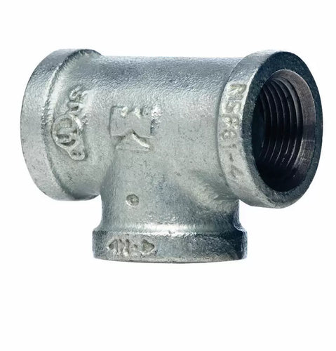 Mueller Galvanized Tee 150# Malleable Iron Threaded Fittings 2 1/2