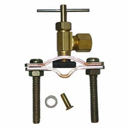 Pipe Fitting, Self Tapping Saddle Needle Valve, Brass, 1/4-In. Compression Outlet