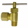 Pipe Fitting, Angle Needle Valve, Brass, 1/4-In. Compression x 1/8-In. MPT