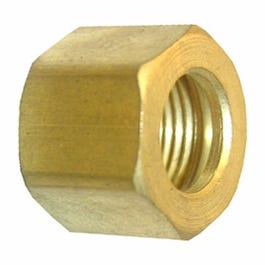 Pipe Fitting, Compression Nut, Brass, 1/4-In., 2-Pc.