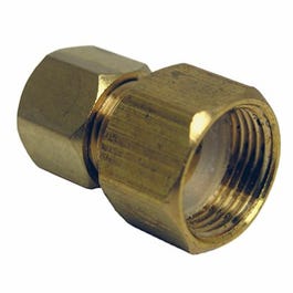 Pipe Fitting, Brass Adapter, 3/8 Female Compression x 1/4-In. Male Compression