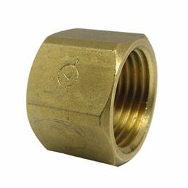 Pipe Fitting, Brass Pipe Cap, Lead-Free, 1/2-In. FPT