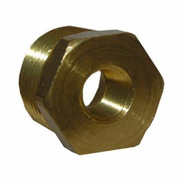 Pipe Fitting, Reducing Hex Bushing, Lead-Free Brass, 3/8 Male x 1/4-In. FPT