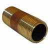 Pipe Fitting, Brass Nipple, Lead-Free, 1/2 MPT x 1-1/2-In. Short