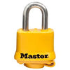 Keyed Weatherproof Laminated Padlock, Yellow, 1.5-In.