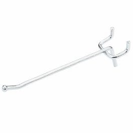 Pegboard Single Angle Hook, Galvanized Steel, 4-In., 3-Pk.