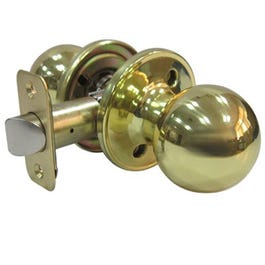 Ball Passage Knob Set, Polished Brass