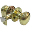 Mushroom Passage Knob Set, Polished Brass