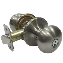 Mushroom Entry Knob Sets, Satin Nickel