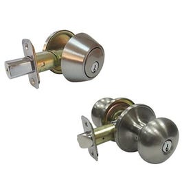 Mushroom Combo Lock Pack, Satin Nickel