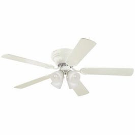 Contempra IV Ceiling Fan With Light Fixture, White, 52-In.