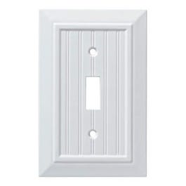 Classic Beadboard Single Switch Wall Plate, White